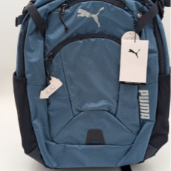 PUMA Challenger Backpack Fully Padded 15” Laptop Pocket Blue. NEW - Picture 2 of 5